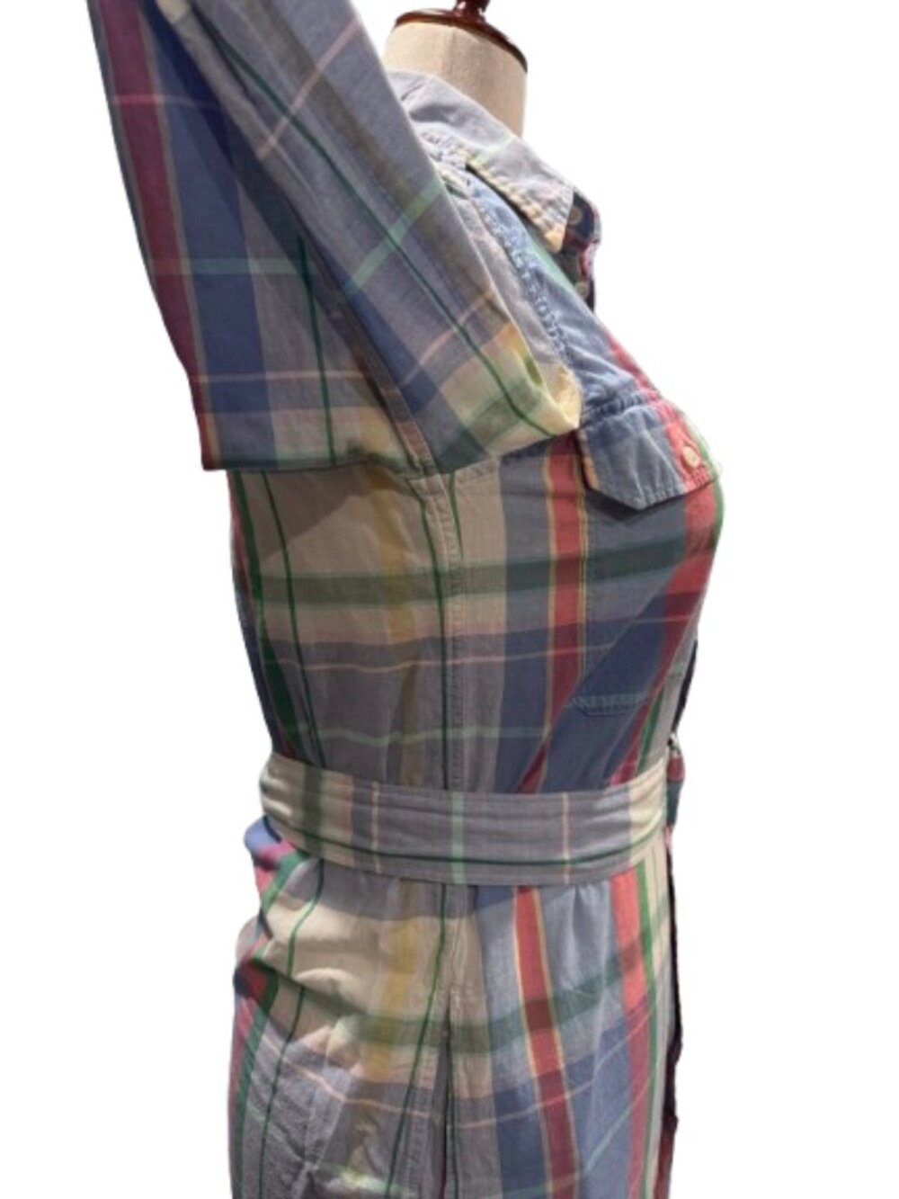 Ralph Lauren Plaid Button Front Maxi Shirt Dress Belted Long Sleeve Preppy (M/L) - Picture 6 of 16